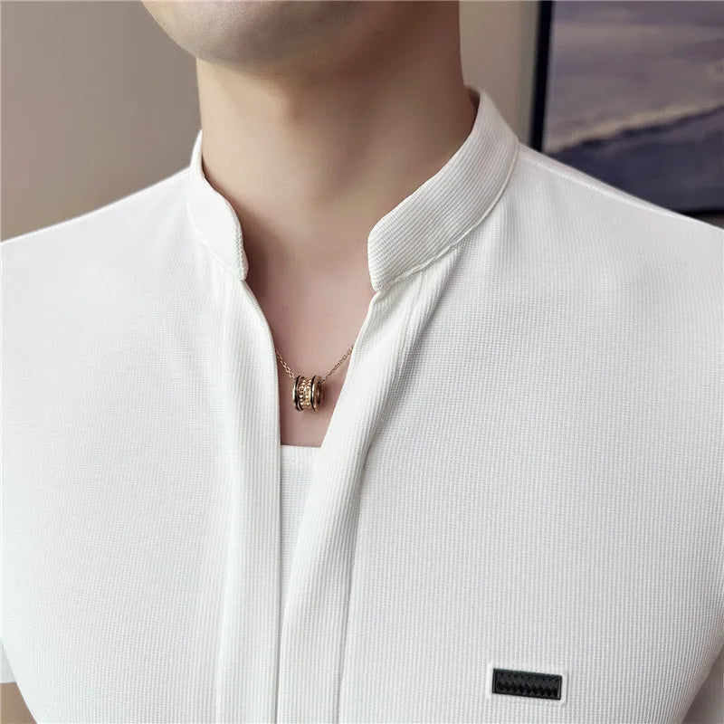 Men's Summer High Quality Casual Short-sleeved Shirts/Male Slim Fit Lapel Fashion Business and Casual Shirt Plus S-4XL  Amaijoin