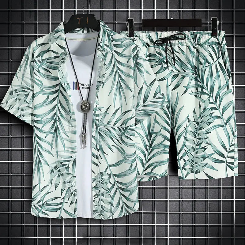 Beach Clothes For Men 2 Piece Set Quick Dry Hawaiian Shirt and Shorts Set Men Fashion Clothing Printing Casual Outfits Summer  Amaijoin