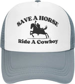 Carregue a imagem no visualizador da Galeria, Save a Horse Ride a Cowboy Hat Unisex Adjustable Summer Outdoor Adult Baseball Cap Trucker Hat for Women Men Sun Protection  Amaijoin
