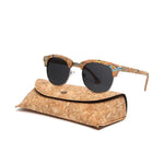 Carregue a imagem no visualizador da Galeria, Kenbo Half Frame Polarized Wood Sunglasses With Case Man Woman Luxury Brand Designer Sun Glasses Male Retro Rivet Mirror Eyewear  Amaijoin
