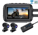 Carregue a imagem no visualizador da Galeria, Dual 1080P Motorcycle DVR Full Body Waterproof Moto Camera WiFi GPS Dash Cam Front Rear Driving Video Recorder Black Box  Amaijoin
