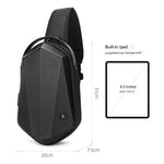 Carregue a imagem no visualizador da Galeria, Hard Shell EVA Men&#39;s Bag Shoulder Bag Anti-theft Waterproof Male Crossbody Bag Casual Short Trip Chest Pack USB Charging  Amaijoin
