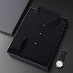 Carregue a imagem no visualizador da Galeria, New Men&#39;s Long Sleeve T Shirt Button Lightweight Lapel Loose Polo Shirt Solid Color Top  Amaijoin
