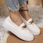 Load image into Gallery viewer, Metal Chain Decor Flats Shoes Women Plus Size 43 Mesh Breathable Shallow Loafers Woman 2023 Autumn Non-Slip Casual Shoes Ladies  Amaijoin
