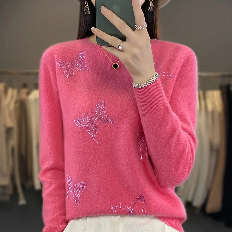 2024 New Cashmere Sweater Women O-Neck Fashion Pullover Winter And Autumn Basic Cashmere Sweater Women  Amaijoin