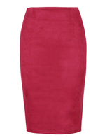 Carregue a imagem no visualizador da Galeria, Sexy Multi Color Suede Midi Pencil Skirt Women Fashion Elastic High Waist Office Lady Bodycon Skirts Saias  Amaijoin
