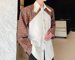 Carregue a imagem no visualizador da Galeria, PFNW Spring Korean Color Contrast Design Men&#39;s Long Sleeve Lapel Shirt Fashionable Trend 2024 Turn-down Collar Male Tops 9A6749  Amaijoin
