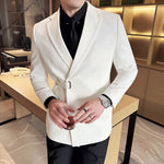 Carregue a imagem no visualizador da Galeria, High End Single Button Suit Jacket for Men Solid Color Casual Business Blazer Male Trendy Wedding Groom Banquet Dress Coats 2024  Amaijoin
