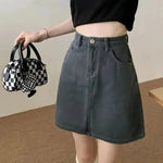 Carregue a imagem no visualizador da Galeria, Pink Denim Skirt Women&#39;s Loose-fit Korean Style High-waisted Slimming A- line Bodycon Mini Dress A- skirt  Amaijoin
