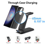 Carregue a imagem no visualizador da Galeria, Wireless Charging Station for Samsung Charger 3 in 1 for Galaxy S23 Ultra/S22/S21/Note 20/10, Galaxy Watch 6/5/Pro/4, Buds 2 Pro  Amaijoin
