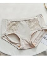 Load image into Gallery viewer, Birdtree Lining 100%Mulberry Silk Panties Lace Mid-rise Refreshing Breathable Sexy Skin-friendly Underwear Woman New P30435QD  Amaijoin
