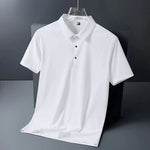 Carregue a imagem no visualizador da Galeria, High quality wrinkle resistant ice silk short sleeve t-shirt men&#39;s summer Lapel loose casual solid color top high-end polo men  Amaijoin
