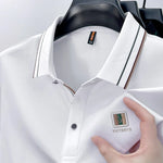 Carregue a imagem no visualizador da Galeria, High end brand letter embroidery comfortable cotton men&#39;s short sleeve POLO shirt 2024 summer ice feeling casual businessT-shirt  Amaijoin
