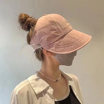 Carregue a imagem no visualizador da Galeria, Foldable Wide Brim Ponytail Sun Hat Drawstring Adjustable Cap  Summer Quick-dry Visor Fisherman CapFor Women Beach Hat  Amaijoin
