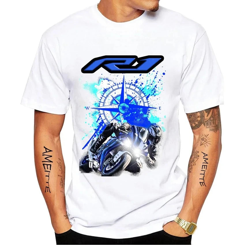 Super Tenere XTZ 750 1994 Old Classic Riding Tshirts Summer Men Short Sleeve Motorcycle Rider T-Shirt Hip Hop Boy Casual Tees  Amaijoin