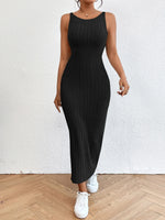 Carregue a imagem no visualizador da Galeria, Solid Backless Tank Dress，Summer new sexy backless mid-length knitted sleeveless dress  Amaijoin
