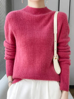 Carregue a imagem no visualizador da Galeria, 2023 Autumn/Winter New 100% Merino Wool Women&#39;s Pile Neck Sweater Jumper Fashion Women&#39;s Sweater Warm Turtleneck Sweater Top  Amaijoin
