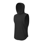 Carregue a imagem no visualizador da Galeria, Plain Fitness Hooded Tank Top Mens Summer Solid Muslce Shirt Hoodies Cotton Blank Bodybuilding Sleeveless Vest Workout Singlets  Amaijoin
