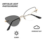 Carregue a imagem no visualizador da Galeria, Fashion Women Cat Eye Photochromic Reading Glasses Butterfly Brand Design Frame Blue Light Blocking Customized Prescription  Amaijoin
