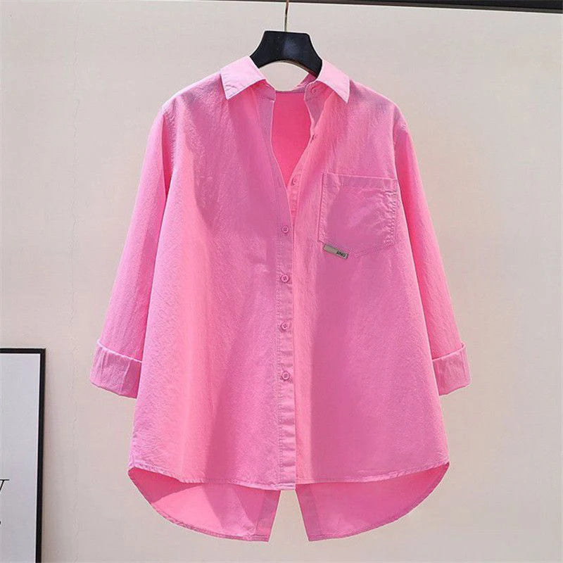 2024 New Fresh and Fashionable Loose Top for Women, Versatile and Slim Stripe Spliced Shirt for Women  Amaijoin