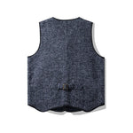 Carregue a imagem no visualizador da Galeria, Winter Fashion Men&#39;s High Quality Woollen Vest British Style Pockets Patchwork Sleeveless V-neck Fleece Warm Waistcoat Tops Male  Amaijoin
