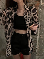 Carregue a imagem no visualizador da Galeria, Leopard Print Shirts Blouses Women Spring Summer Thin Sun-proof Shirt Long Sleeve Sexy Casual Loose Chiffon Tops Y2k Clothes 3XL  Amaijoin
