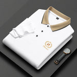 Carregue a imagem no visualizador da Galeria, New Men&#39;s Casual Embroidery Long Sleeve Polo Shirt Fashion Solid Color Top  Amaijoin
