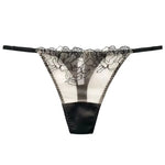 Load image into Gallery viewer, BirdTree 93%Real Silk Sexy G-String, Women&#39;s Lace Embroidery Thong, Transparent Erotic T-back, 2024 Spring Summer New P41942QM  Amaijoin
