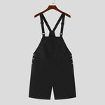 Carregue a imagem no visualizador da Galeria, 2023 Men Rompers Solid Color Sleeveless Summer Pockets Streetwear Suspender Jumpsuits Fashion Casual Men Overalls Shorts INCERUN  Amaijoin
