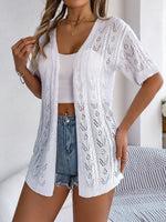 Load image into Gallery viewer, Spring Summer Casual Solid Color Hollow Out Knitted Cardigan Sun Proof Tops for Women  Amaijoin
