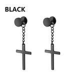 Carregue a imagem no visualizador da Galeria, 9 pair Punk Black Multiple Styles Stainless Steel Stud Earrings For Men and Women Gothic Street Pop Hip Hop Ear Jewelry Gift  Amaijoin
