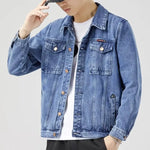 Carregue a imagem no visualizador da Galeria, 2024 Jacket Men&#39;s Casual Cotton Black Denim Jaqueta Jeans Masculina Slim Washed Retro Classic Blue Jeans Coat Male Men Clothing  Amaijoin
