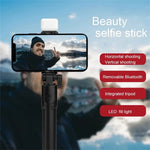 Carregue a imagem no visualizador da Galeria, Cell Phone Selfie Stick Tripod Bluetooth Remote Wireless Selfi Stick Phone Holder Stand with Beauty Fill Light for Phone  Amaijoin
