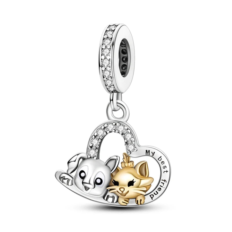 Charms Plata De Ley 925 Evil Blue Eyes Silver Sun Star Elk Dinosaur Flower Charm of Original Fits Women Anniversary DIY Jewelry  Amaijoin