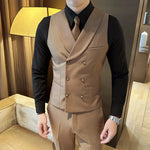 Carregue a imagem no visualizador da Galeria, High Quality Double-Breasted Solid Mens Vest Coat Korean Style Business Slim Fit Male Waistcoat Groom Wedding Dress Suit Vests  Amaijoin
