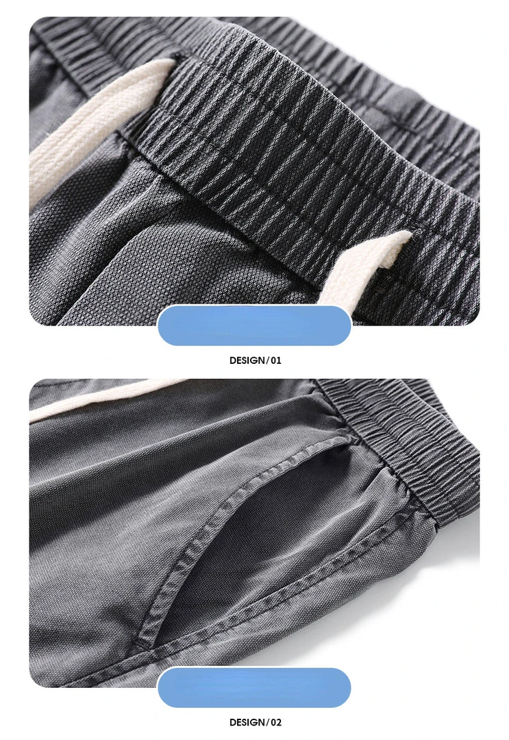 Summer Soft Cosy Lyocell Fabric Men's Denim Shorts Thin Loose Pants Drawstring Elastic Waist Korea Casual Short Plus Size M-5XL  Amaijoin