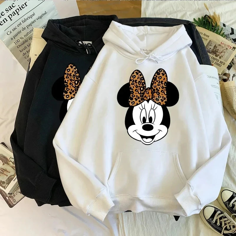 Disney Mickey Mouse Printed Hoodie Minnie Pattern Women's Sweatshirt Loose Long Sleeve Pullover Y2K Autumn Fleece Men's Hoodie  Amaijoin