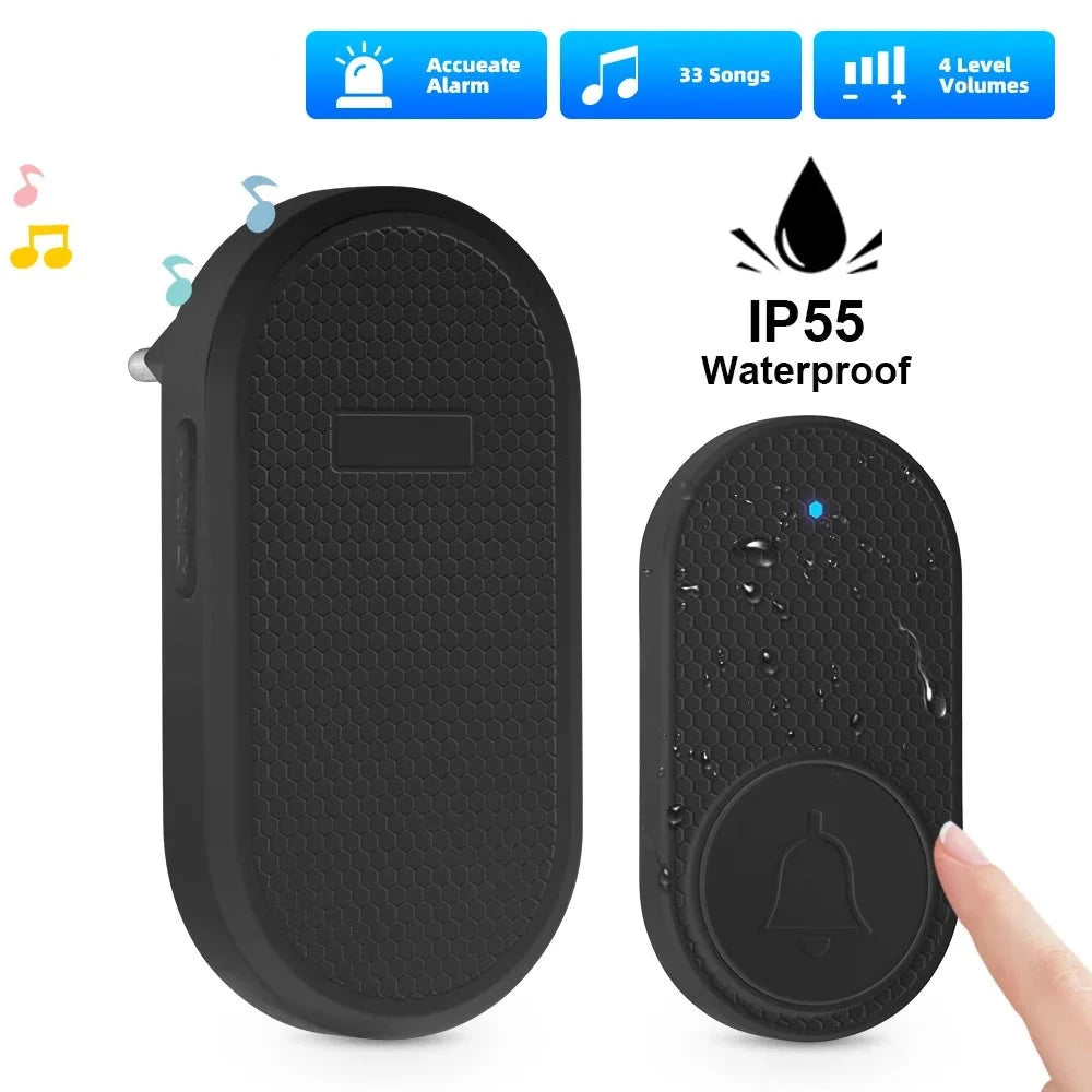 Wireless Doorbell Waterproof Welcome Chime Home Door Bell Intelligent 32 Songs Smart Melodies Alarm With Battery-Fuers M558  Amaijoin