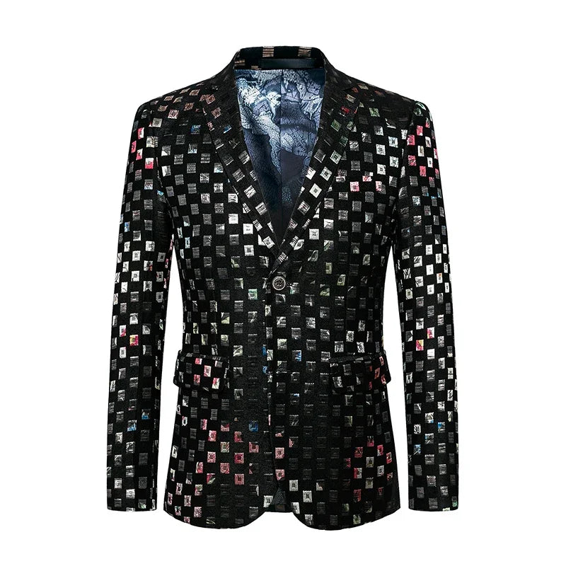 2023 Fashion New Men's Casual Boutique Business Holiday Flower Suit / Male Slim Floral Blazer Jacket Coat  Amaijoin