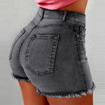 Carregue a imagem no visualizador da Galeria, Solid Cotton Denim Shorts for Women Clothing 2024 Summer Street Style High Waist Sexy Jeans Female Casual Korean Y2K Crop Pants  Amaijoin
