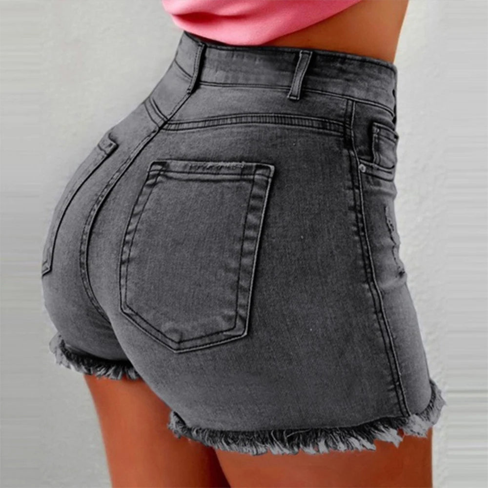 Solid Cotton Denim Shorts for Women Clothing 2024 Summer Street Style High Waist Sexy Jeans Female Casual Korean Y2K Crop Pants  Amaijoin