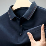 Carregue a imagem no visualizador da Galeria, New Men&#39;s Casual Long Sleeve Polo Shirt Fashion Solid Color Top  Amaijoin
