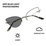 Carregue a imagem no visualizador da Galeria, Fashion Women Cat Eye Photochromic Reading Glasses Butterfly Brand Design Frame Blue Light Blocking Customized Prescription  Amaijoin
