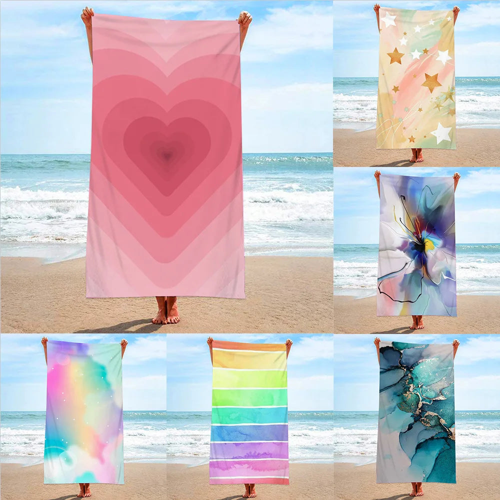 Microfiber Beach Towel Rainbow Striped Pool Towels Quick Dry Towel Summer Beach Towels Swimming Towel for Adults Kids  Amaijoin