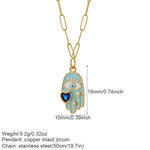 Carregue a imagem no visualizador da Galeria, Boho Heart Evil Blue Eye Necklace for Women Collares Cute Sun Butterfly Gold Color Pendant Long Stainless Steel Chains Choker  Amaijoin
