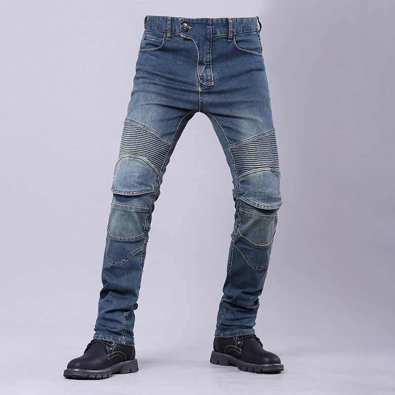 New Four Seasons Motorcycle Slim Fit Elastic Cycling Pants Motorcycle Jeans Retro Fashion Jeans Racing Off Road Anti Drop Pants  Amaijoin