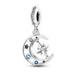 Load image into Gallery viewer, Charms Plata De Ley 925 Evil Blue Eyes Silver Sun Star Elk Dinosaur Flower Charm of Original Fits Women Anniversary DIY Jewelry  Amaijoin
