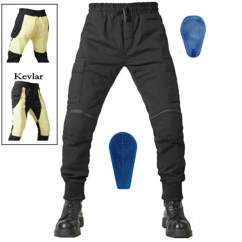 Motorcycle Riding Jeans Pants Soft And Casual Inset Gear Wear-resistant Fireproof Kevlar Protective Layer On Hips And Knees  Amaijoin