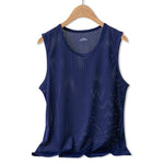 Carregue a imagem no visualizador da Galeria, Men Vest Ice Silk Quick-drying Bodybuilding Tank Fitness Muscle Mesh Breathable Sleeveless T-Shirts Casual Sport Tops Undershirt  Amaijoin
