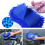 Carregue a imagem no visualizador da Galeria, Car Chenille Premium Scratch-Free Microfiber Wash Mitt Waterproof Car Thick Cleaning Mitt Wax Detailing Brush Auto Care Glove  Amaijoin
